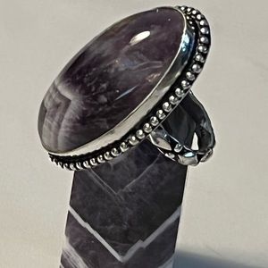 🆕️ Chevron Amethyst 925 sterling ring - 7